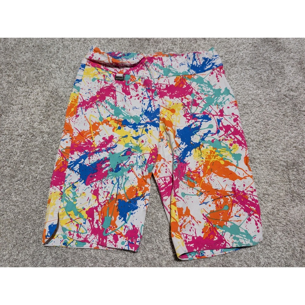 Peck & Peck Petite Shorts Paint‎ Splatter Print White Pink Blue Women's Size 6P